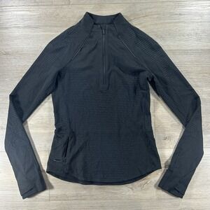 Lululemon Women's Size 4 Black Ventscape Long Sleeve Half Zip Slimming